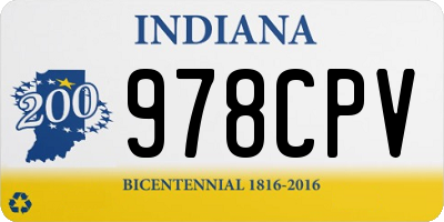 IN license plate 978CPV