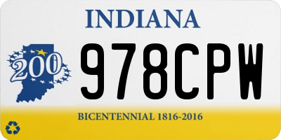 IN license plate 978CPW