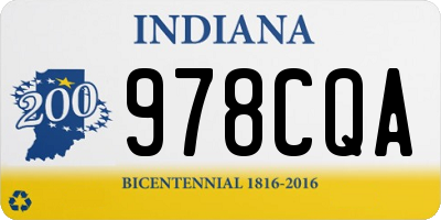 IN license plate 978CQA