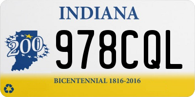 IN license plate 978CQL