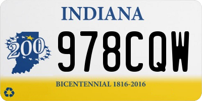 IN license plate 978CQW
