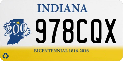 IN license plate 978CQX