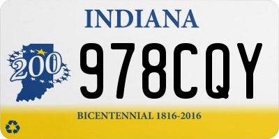 IN license plate 978CQY