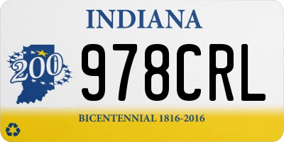 IN license plate 978CRL