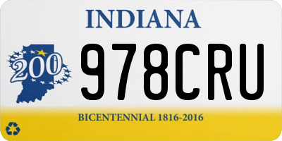 IN license plate 978CRU