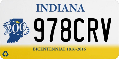 IN license plate 978CRV