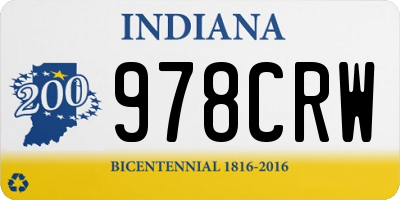 IN license plate 978CRW