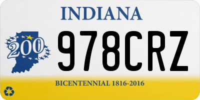 IN license plate 978CRZ
