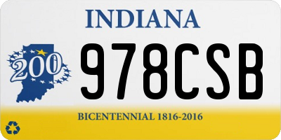 IN license plate 978CSB
