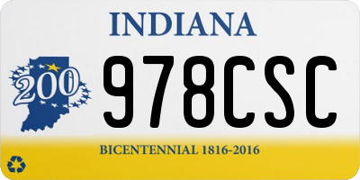 IN license plate 978CSC