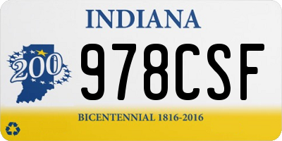 IN license plate 978CSF