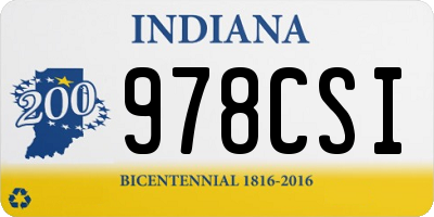IN license plate 978CSI