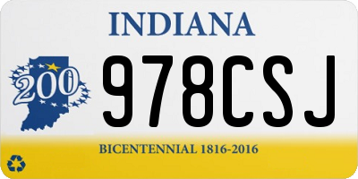 IN license plate 978CSJ