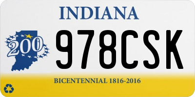 IN license plate 978CSK