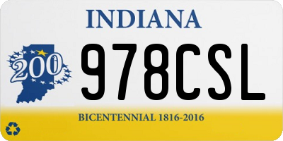 IN license plate 978CSL