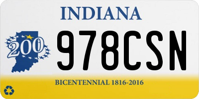 IN license plate 978CSN