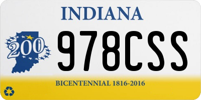 IN license plate 978CSS