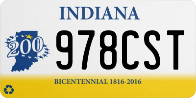 IN license plate 978CST