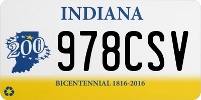 IN license plate 978CSV