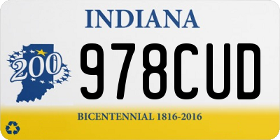 IN license plate 978CUD