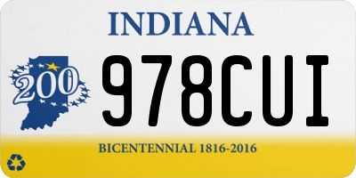IN license plate 978CUI
