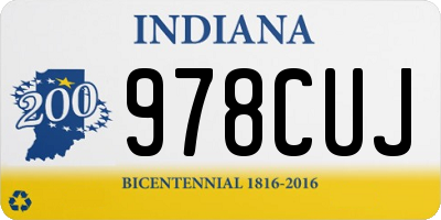 IN license plate 978CUJ