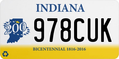 IN license plate 978CUK