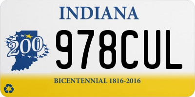 IN license plate 978CUL