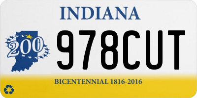 IN license plate 978CUT