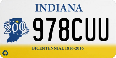 IN license plate 978CUU