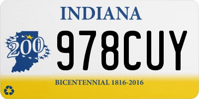 IN license plate 978CUY