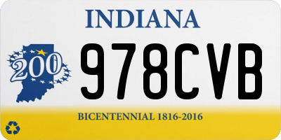 IN license plate 978CVB