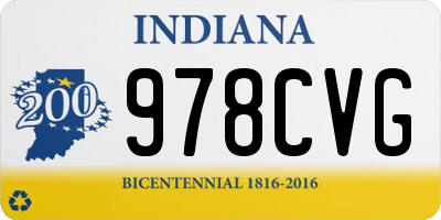 IN license plate 978CVG