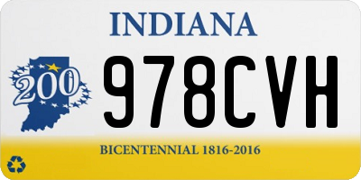 IN license plate 978CVH