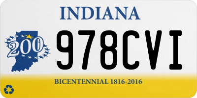 IN license plate 978CVI