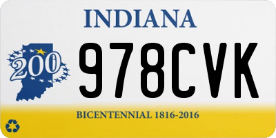 IN license plate 978CVK