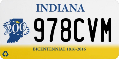 IN license plate 978CVM