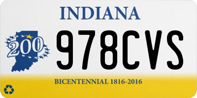 IN license plate 978CVS