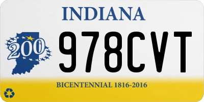 IN license plate 978CVT