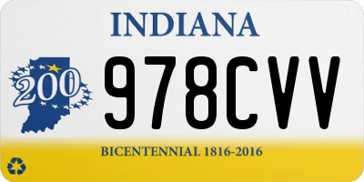 IN license plate 978CVV