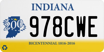 IN license plate 978CWE