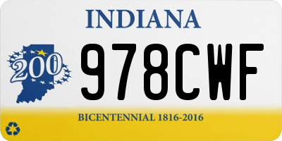 IN license plate 978CWF