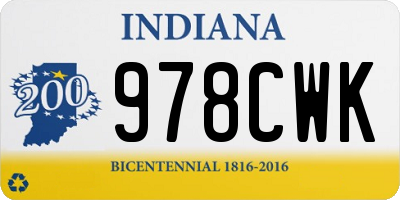IN license plate 978CWK