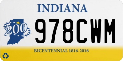 IN license plate 978CWM