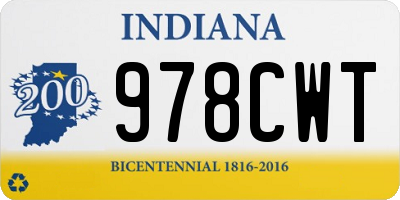 IN license plate 978CWT