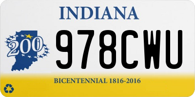 IN license plate 978CWU