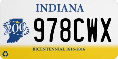 IN license plate 978CWX