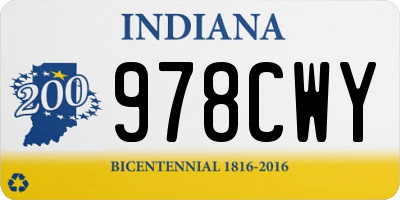 IN license plate 978CWY