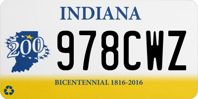 IN license plate 978CWZ