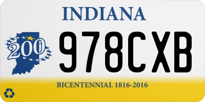 IN license plate 978CXB